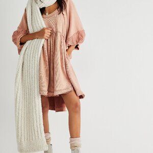 Free People Sunchild oversized babydoll pullover sweater pink fawn | M